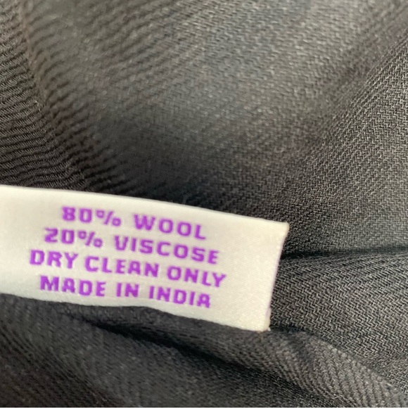 Sevya Handmade Wrap Shaw  Black All Over Floral Embroidered  Fringe Wool Viscose - Picture 12 of 12